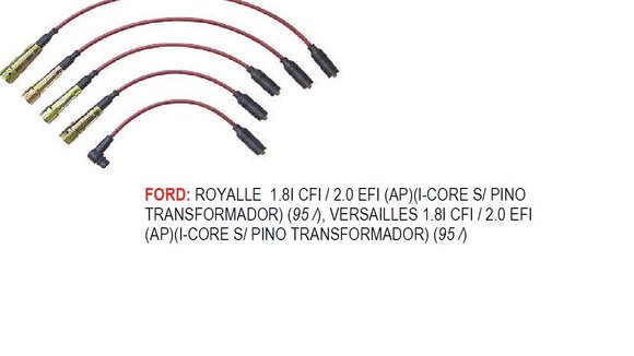 Imagen de JUEGO CABLES BUJIA VOLKSWAGEN SANTANA/QUANTUM 2.0I